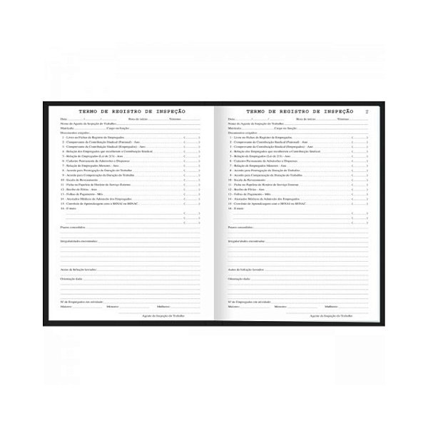 LIVRO INSPECAO DO TRABALHO TILIBRA 100FLS