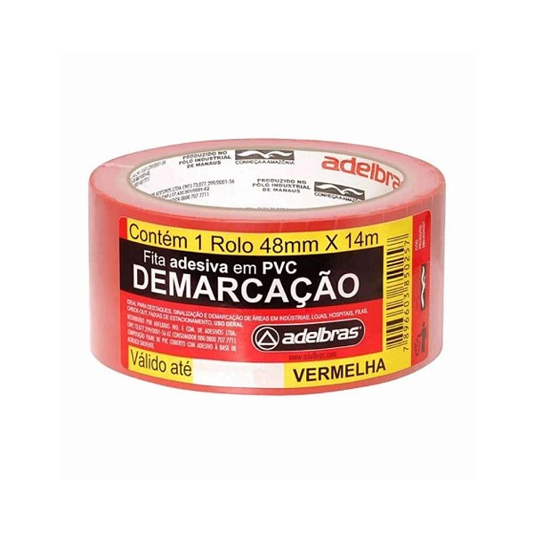 FITA P/ DEMARCAÇÃO DE SOLO VERMELHA 48X14