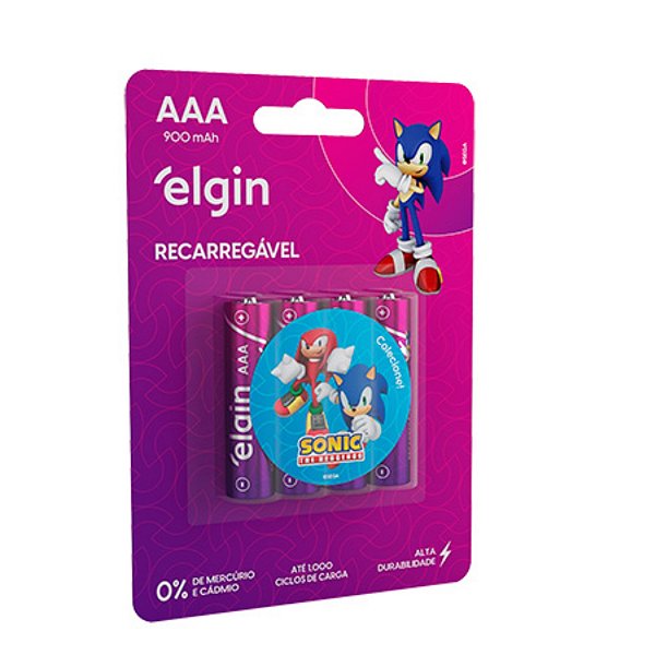 PILHA ELGIN AAA RECARREGÁVEL C/4 1000MAH