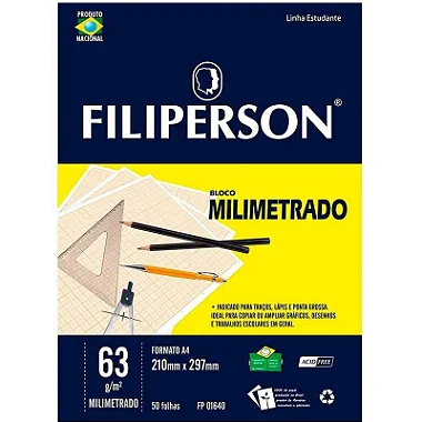 BLOCO FILIPERSON MILIMETRADO 63G 50 FOLHAS