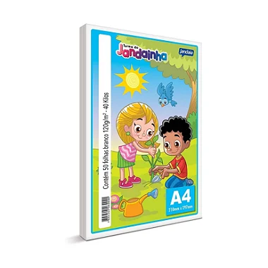 BLOCO DE DESENHO 120G TURMA DA JANDAINHA 50 FOLHAS