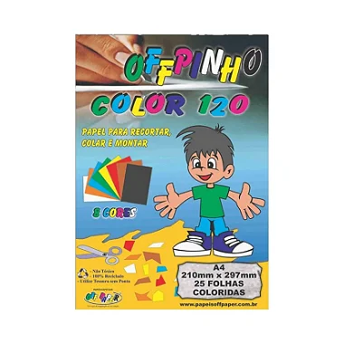 BLOCO OFF PINHO COLOR 120G 8 CORES 25 FOLHA