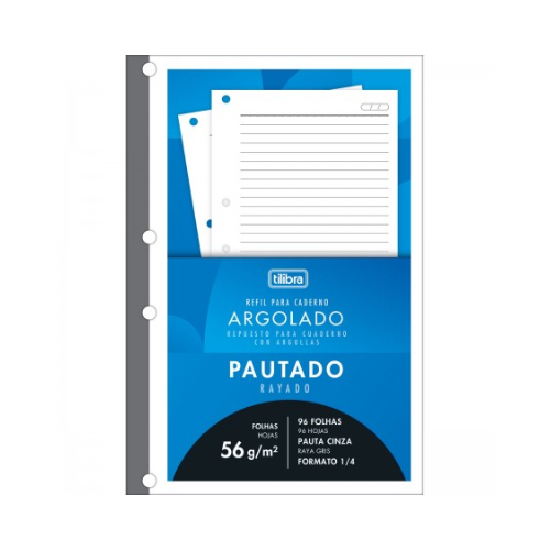 REFIL TILIFLEX PARA CADERNO ARGOLADO 1/4 ACADEMIE 96 FOLHAS TILIBRA