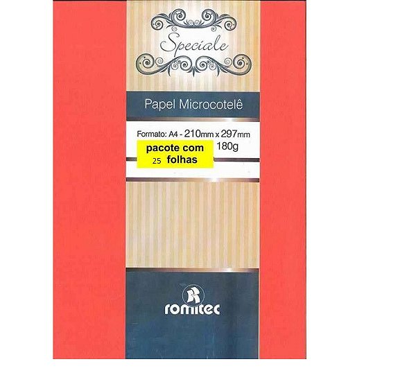 PAPEL ESPECIAL MICROCOTELÊ 180G ROMITEC VERMELHO