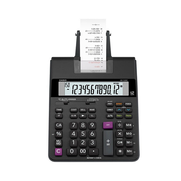 CALCULADORA COM BOBINA CASIO HR 150RC 12 DIGITOS