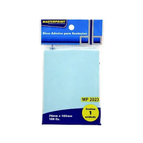 BLOCO ADESIVO MASTERPRINT MP2023 76X102 AZUL 100FLS