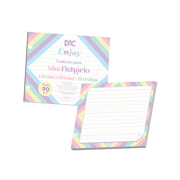 BLOCO PARA MINI FICHARIO DAC ENJOY 90G/M 80 FOLHAS