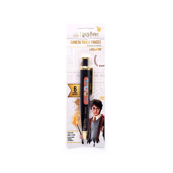 CANETA LEONORA HARRY POTTER TROCA FRASES 1.0 AZUL