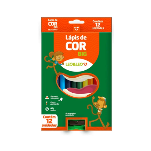 LAPIS DE COR JUMBO LEONORA 12 CORES + 1 APONTADOR