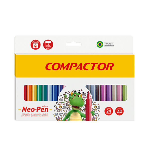 CANETA HIDROGRAFICA COMPACTOR NEO PEN 24 CORES