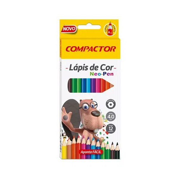 LAPIS DE COR COMPACTOR SEXTAVADO NEO PEN 12 CORES