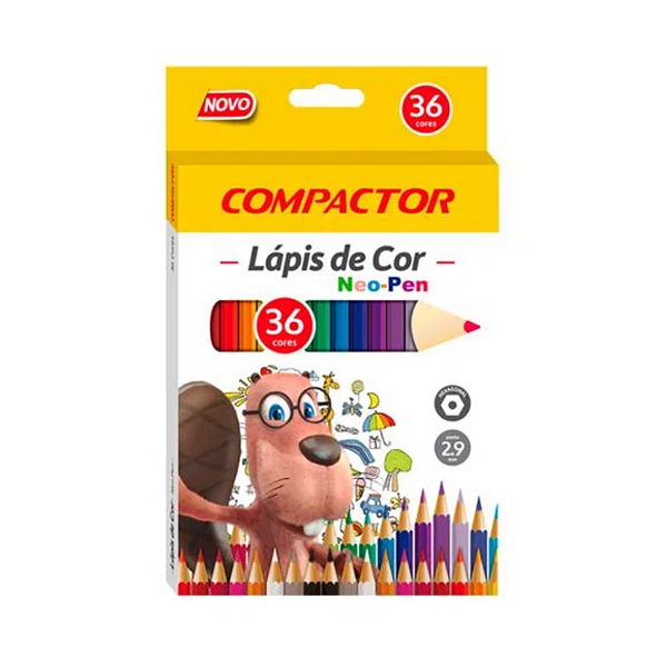 LAPIS DE COR COMPACTOR SEXTAVADO NEO PEN 36 CORES