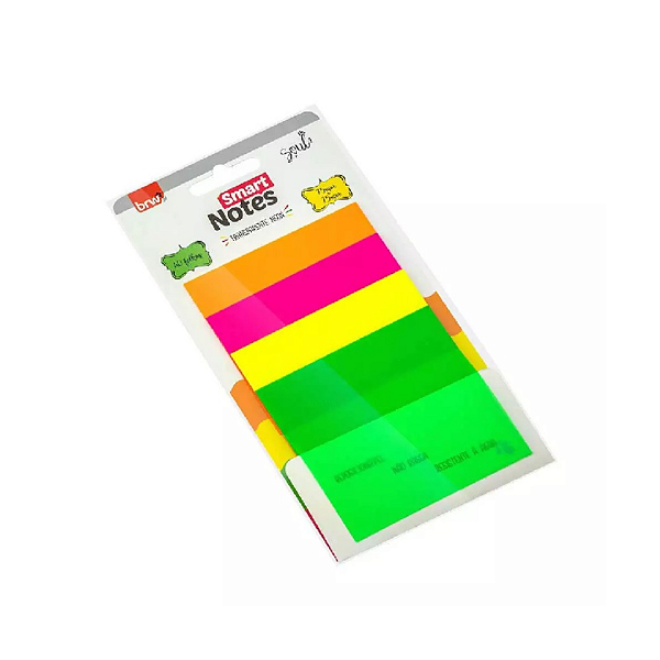 BLOCO ADESIVO SMART BRW SOUT NEON TRANSPARENTE 4 CORES