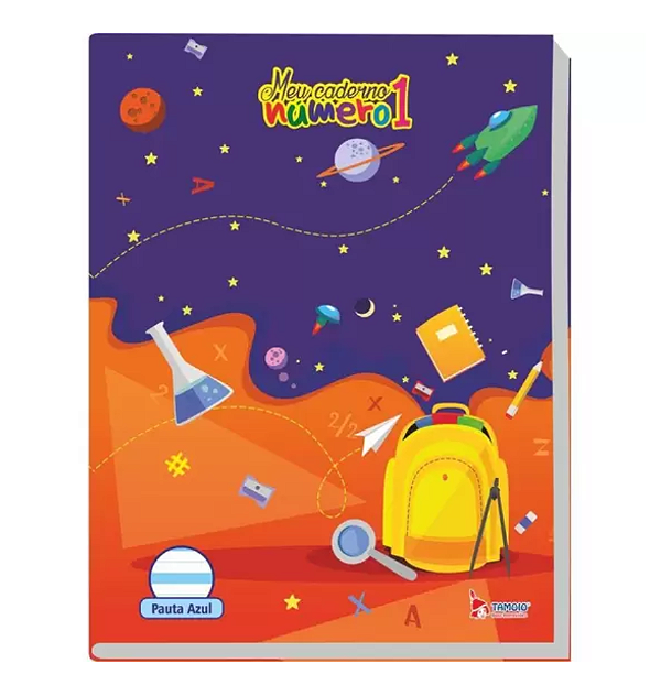 CADERNO BROCHURA CALIGRAFIA TAMOIO MEU 1 CADERNO PAUTA AZUL 40FLS