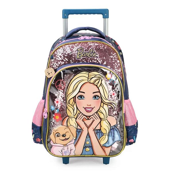 MOCHILA C/CARRINHO G MAXLOG BARBIE AZUL
