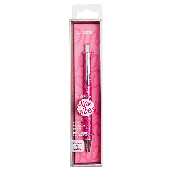 CANETA ESFEROGRAFICA LEONORA PINK VIBES 1.0 AZUL