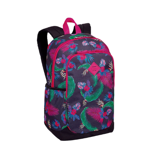 MOCHILA DE COSTA SESTINI MAGIC NEON FOLHAGEM ROSA