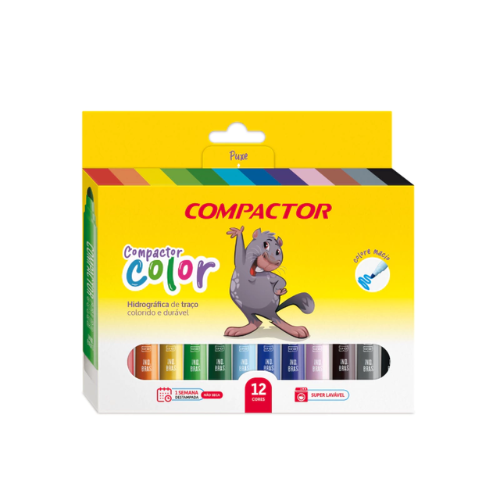 CANETA HIDROGRAFICA JUMBO COMPACTOR 12 CORES