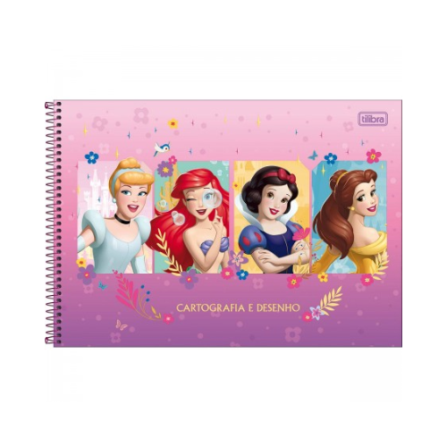 CADERNO DE CARTOGRAFIA E DESENHO TILIBRA PRINCESAS 80 FOLHAS