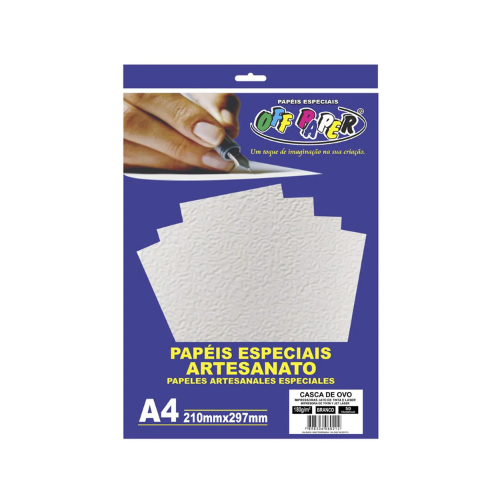 PAPEL CASCA DE OVO OFF PAPER BRANCO 180GM - 50 FOLHAS