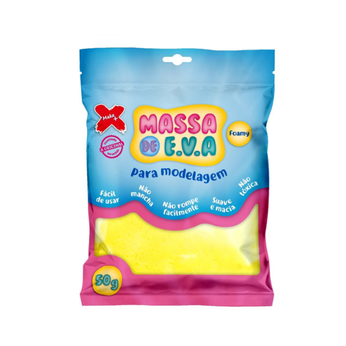 MASSA DE EVA MAKE+ AMARELA 50G