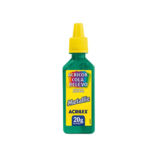 COLA RELEVO ACRILEX METALLIC VERDE 20G