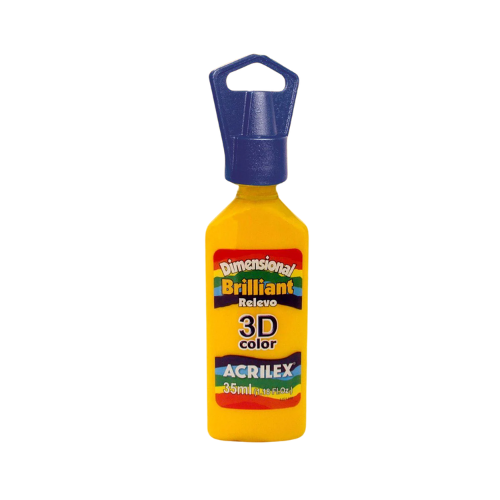 COLA DIMENSIONAL RELEVO ACRILEX 3D BRILLANT AMARELA 35G