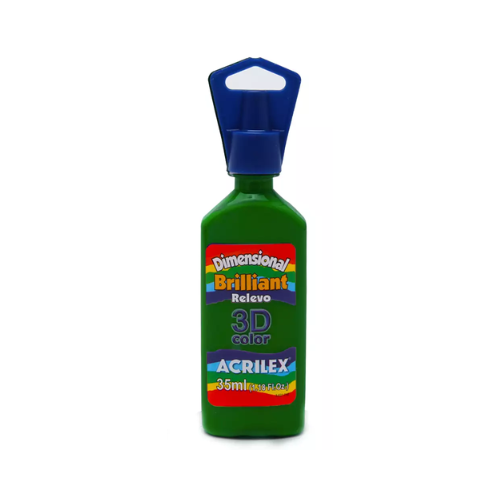 COLA DIMENSIONAL RELEVO ACRILEX 3D BRILLIANT VERDE 35ML