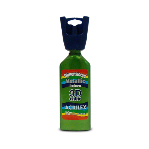 COLA DIMENSIONAL RELEVO ACRILEX 3D METALICA VERDE KIWI 35ML