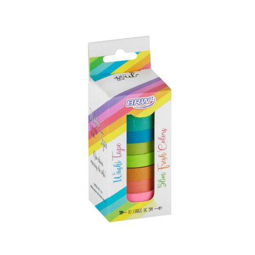 WASHI TAPE BRW SOUL SLIM FRESH COLORS C/10 CORES