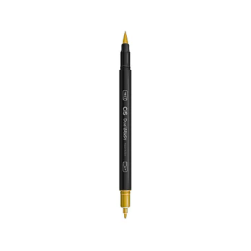 CANETA DUAL BRUSH PEN CIS AQUARELAVEL AMARELO OURO DUAS PONTAS