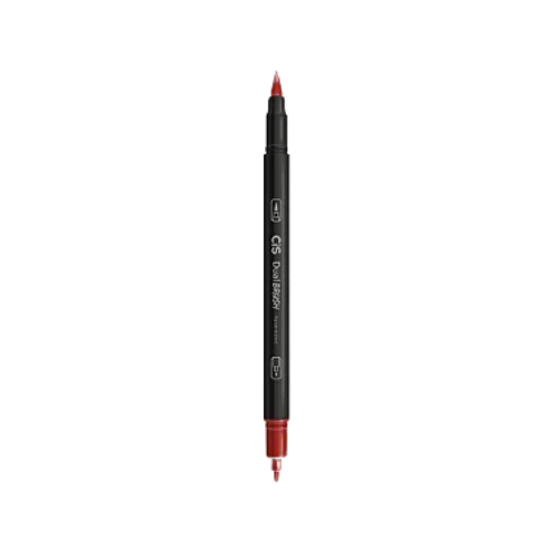 CANETA DUAL BRUSH PEN CIS AQUARELAVEL VERMELHO ESCURO DUAS PONTAS