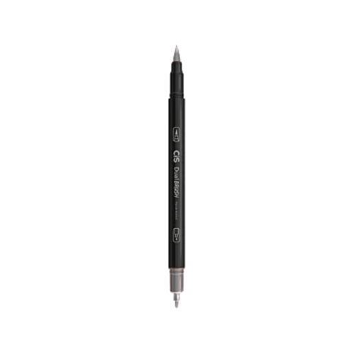CANETA DUAL BRUSH PEN CIS AQUARELAVEL CINZA DUAS PONTAS