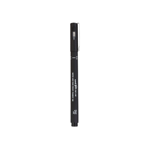 CANETA NANQUIM UNI PIN 0.3 PRETA