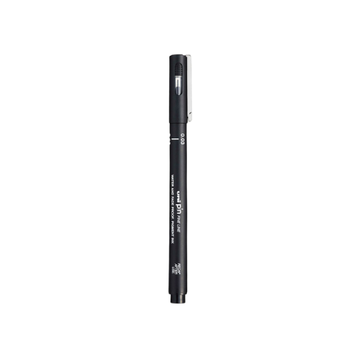 CANETA NANQUIM UNI PIN 0.4 PRETA