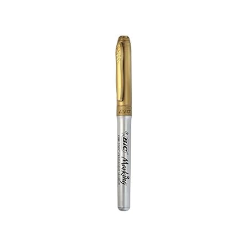 MARCADOR PERMANENTE BIC FINE METALLIC DOURADA