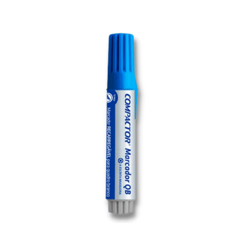MARCADOR QUADRO BRANCO RECARREGAVEL COMPACTOR AZUL