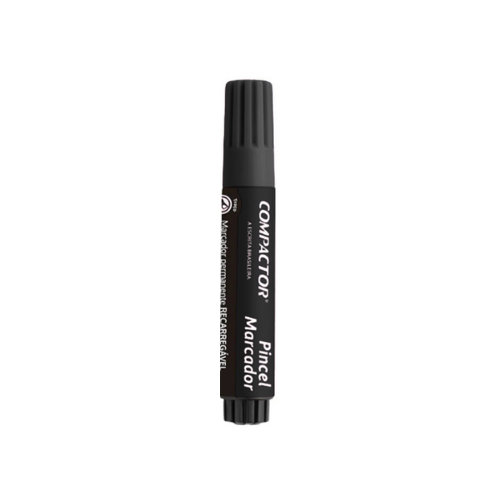 MARCADOR PERMANENTE RECARREGAVEL COMPACTOR PRETO