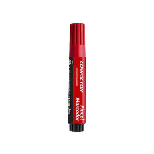 MARCADOR PERMANENTE RECARREGAVEL COMPACTOR VERMELHO