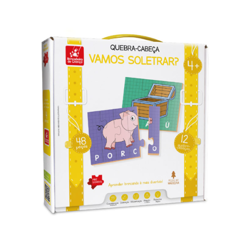 BRINQUEDO PEDAGOGICO BRINCADEIRA DE CRIANCA QUEBRA CABECA VAMOS SOLETRAR
