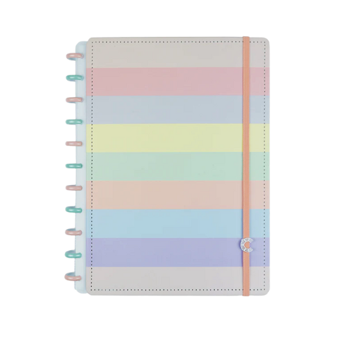 CADERNO INTELIGENTE GRANDE ARCO-IRIS PASTEL