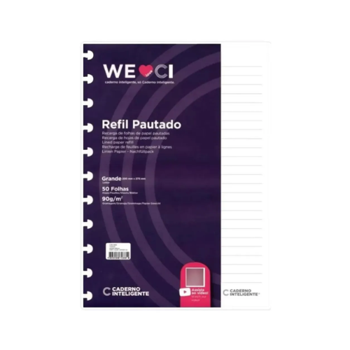 REFIL CADERNO INTELIGENTE GRANDE 50 FOLHAS