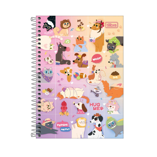 CADERNO 1/4 TILIBRA HUG ME ESPIRAL 80 FOLHAS