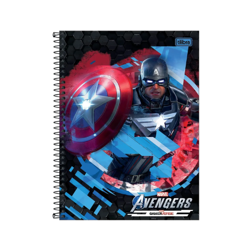 CADERNO ESPIRAL TILIBRA 1MT UNIVERSITARIO AVENGERS 80 FOLHAS