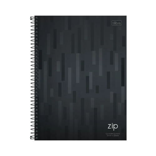 CADERNO ESPIRAL QUADRICULADO TILIBRA ZIP 5X5 96 FOLHAS