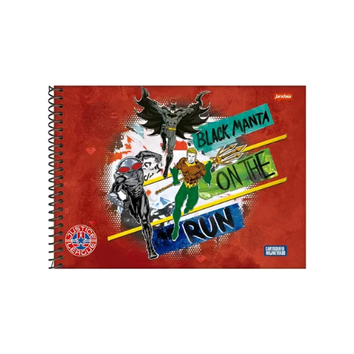 CADERNO ESPIRAL CARTOGRAFIA JANDAIA LEAGUE JUSTICE 80 FOLHAS
