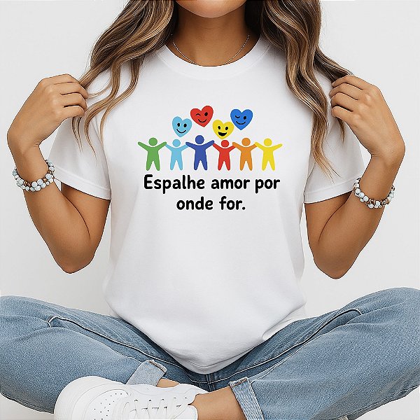 Camiseta Baby Look Feminina Espalhe Amor