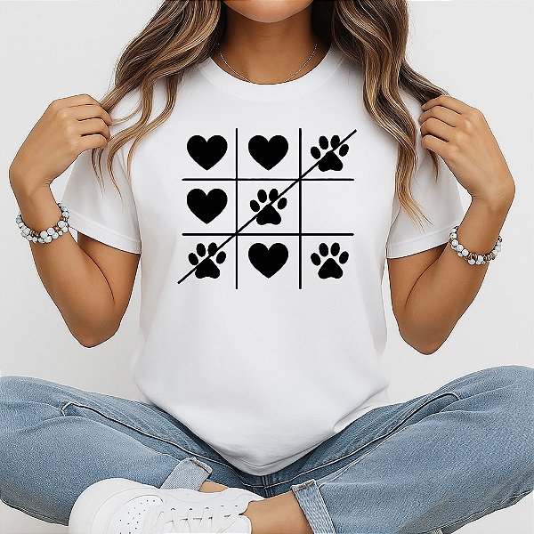 Camiseta Baby Look Feminina Jogo da Velha Patinhas