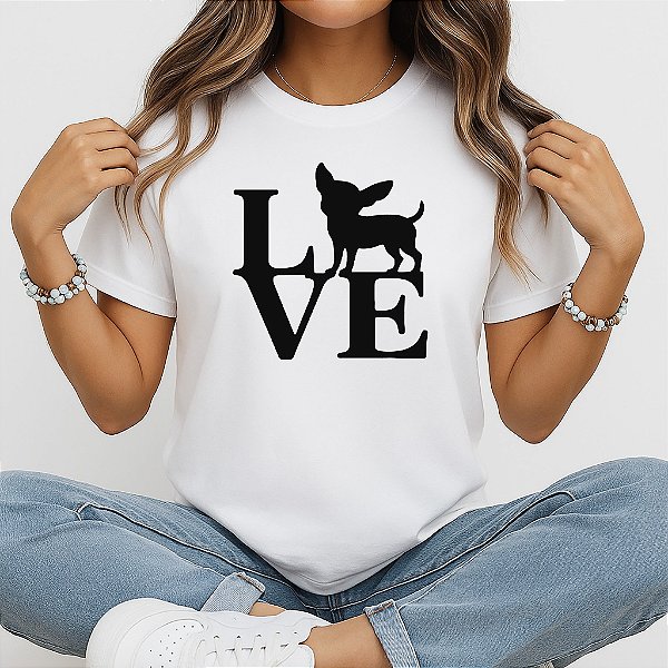 Camiseta Baby Look Feminina Love Cachorro