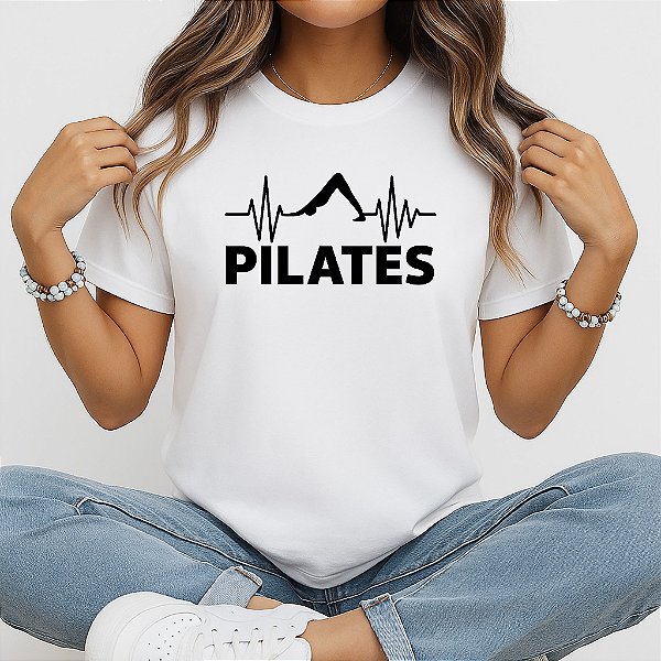 Camiseta Baby Look Feminina Pilates Frequência Cardíaca